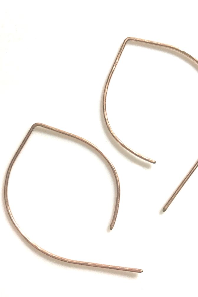 Ear Threader Earrings rose gold filled Amelia