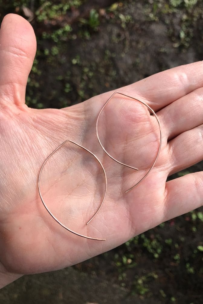 Ear Threader Earrings rose gold filled Amelia