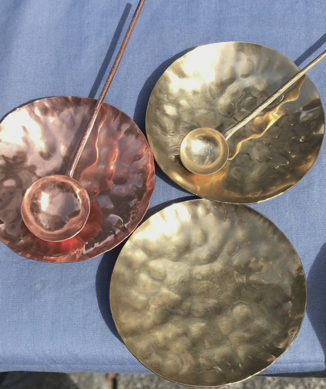 Brass Copper Bowl & Spoon Set