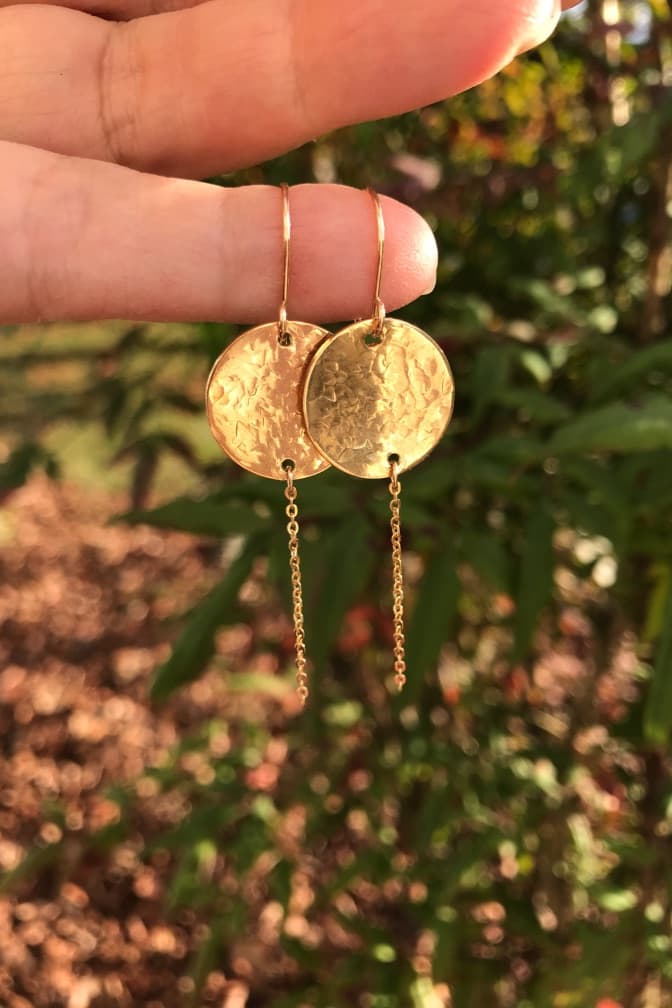 Stargazer chain disc earrings freeshipping - Two Blooms & Co