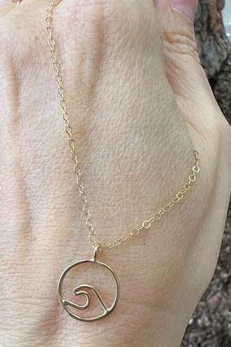 Mini 14k gold fill wave necklace made in Victoria BC Canada www.shoptwoblooms.com