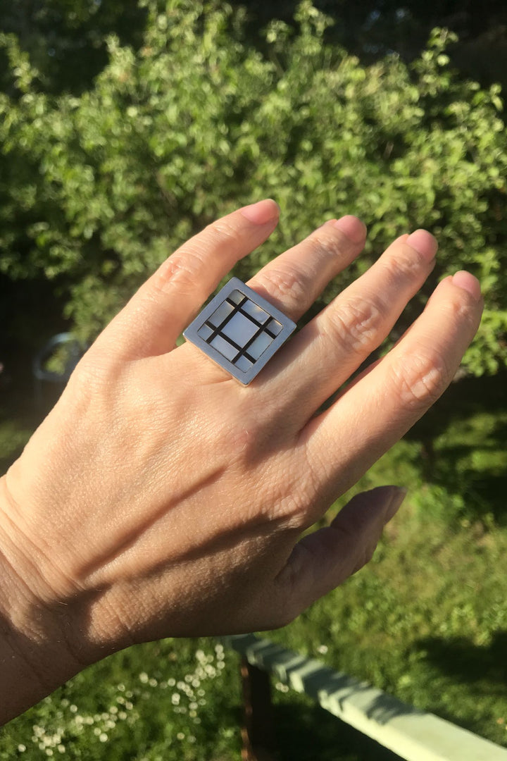 Mother Of Pearl Inlay Ring freeshipping - Two Blooms & Co