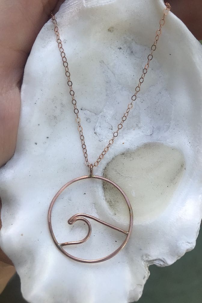 Ocean Wave Necklaces 14k rose gold fill Wholesale - Two Blooms & Co