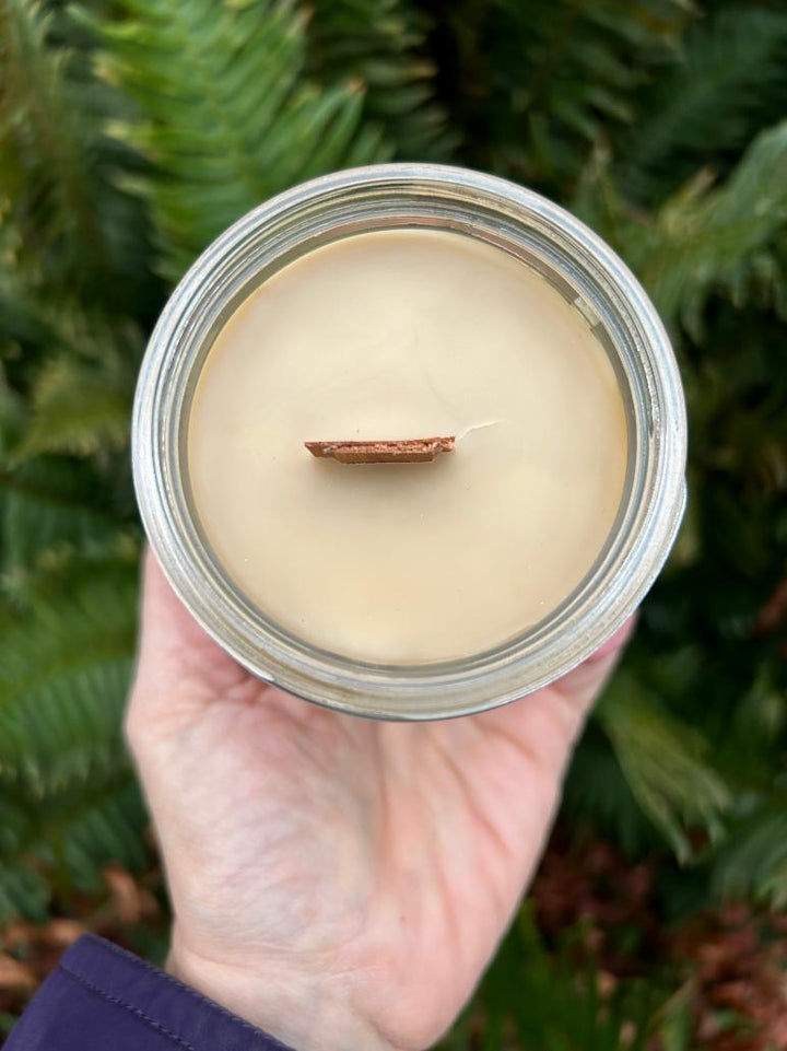 Organic Beeswax Candle with wood wick