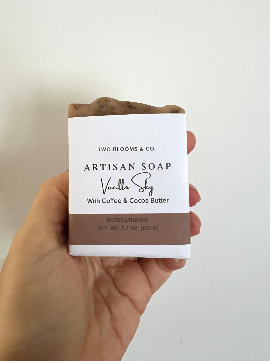 Vanilla Soap Bar - with local exfoliating coffee grounds