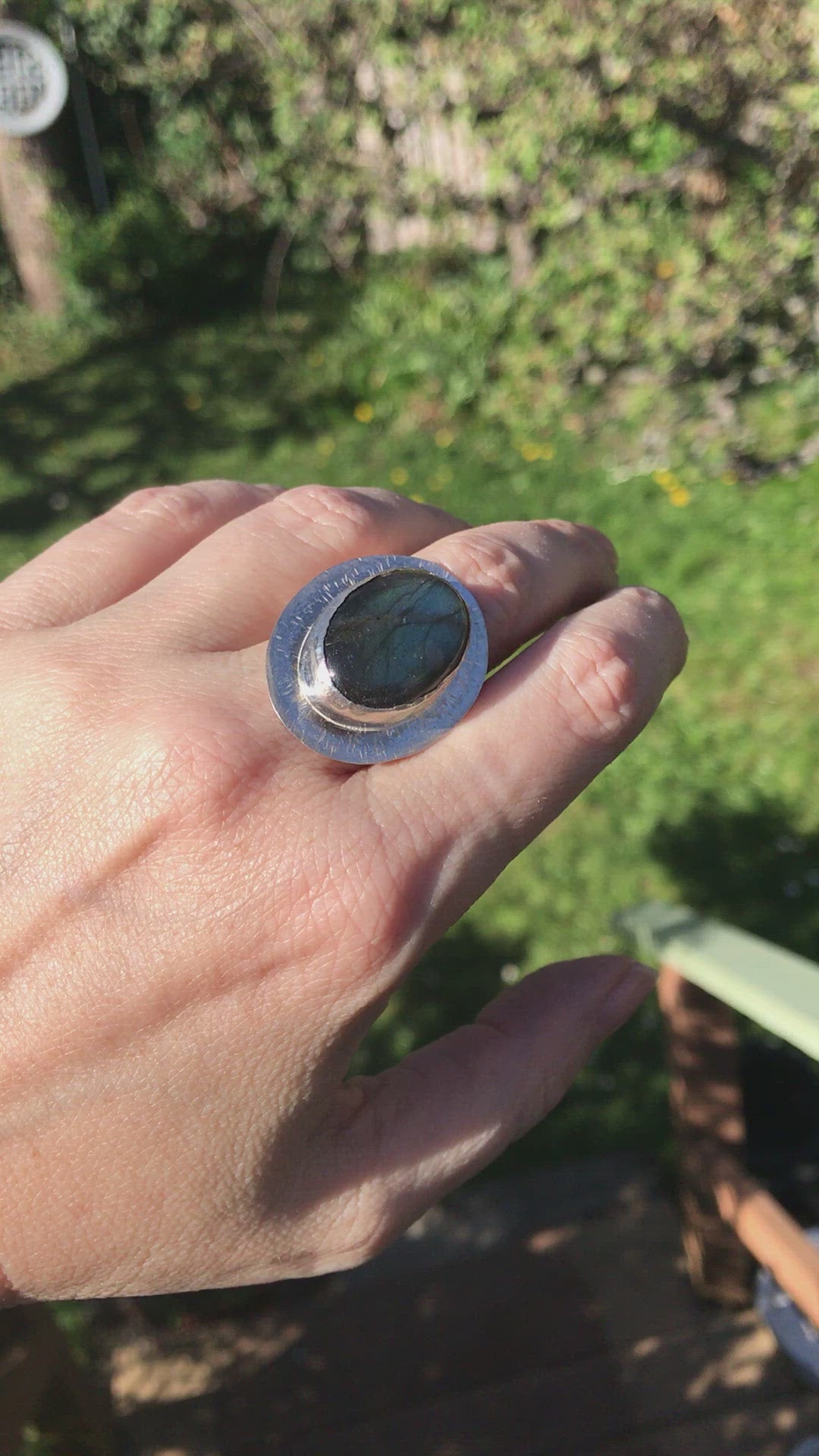 Labradorite sterling silver oval ring minimalist jewellery Victoria BC Vancouver Island Canada