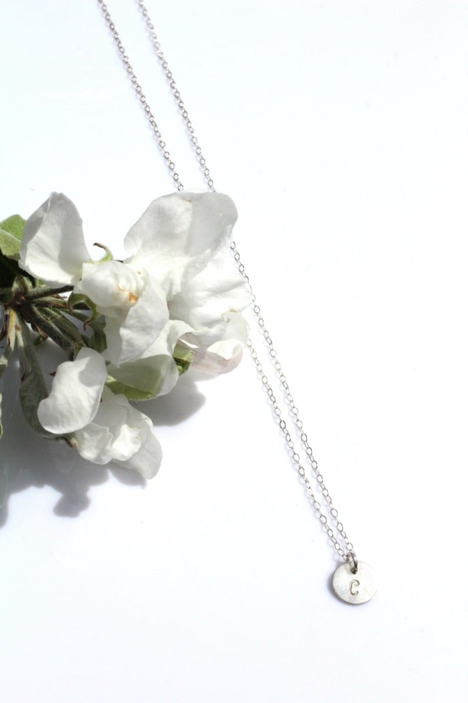 Capri Initial Disc Necklace freeshipping - Two Blooms & Co