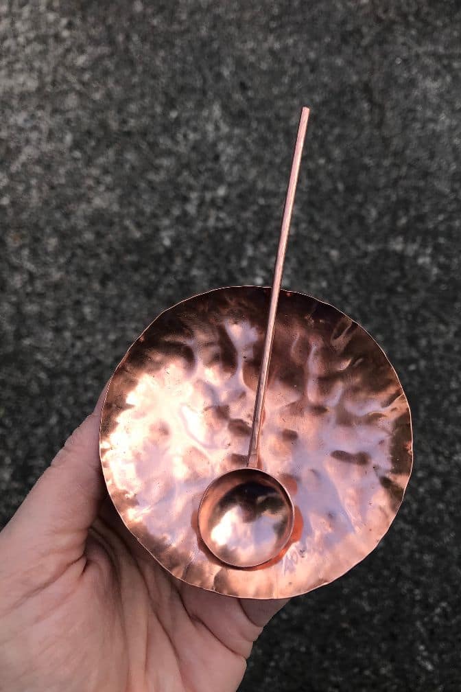 Brass Copper Bowl & Spoon Set