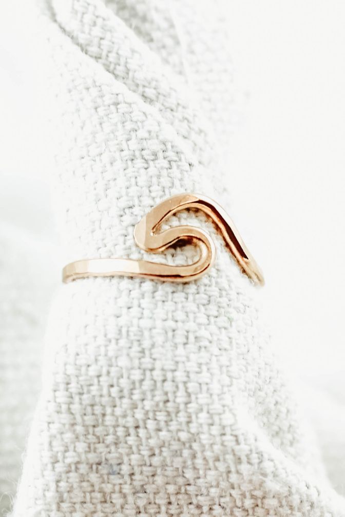 10K Gold Wave Stacker Ring freeshipping - Two Blooms & Co