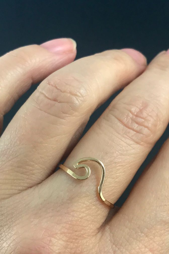 Solid gold wave ring - Two Blooms & Co