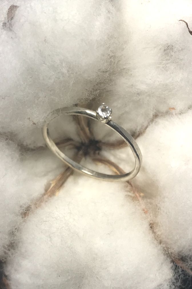 White Topaz  Ring freeshipping - Two Blooms & Co